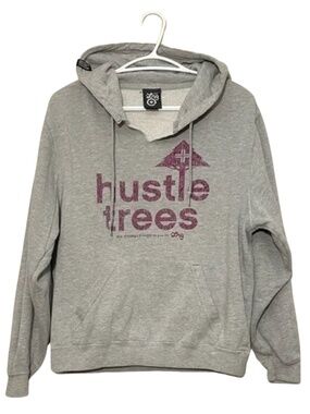 Vintage Y2K LRG “Hustle Trees” Grey Hoodie – Size Large GUC
